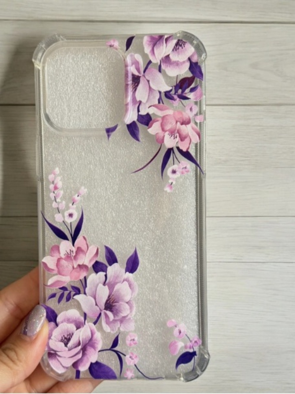 Floral Purple & Pink Clear Phone Case - Compatible Brand